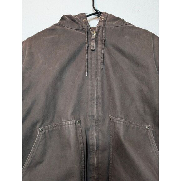 Vtg Lakin McKey Men 3XL  Duck Canvas Coat Work Jacket Fleece Lined Hooded - Picture 2 of 11